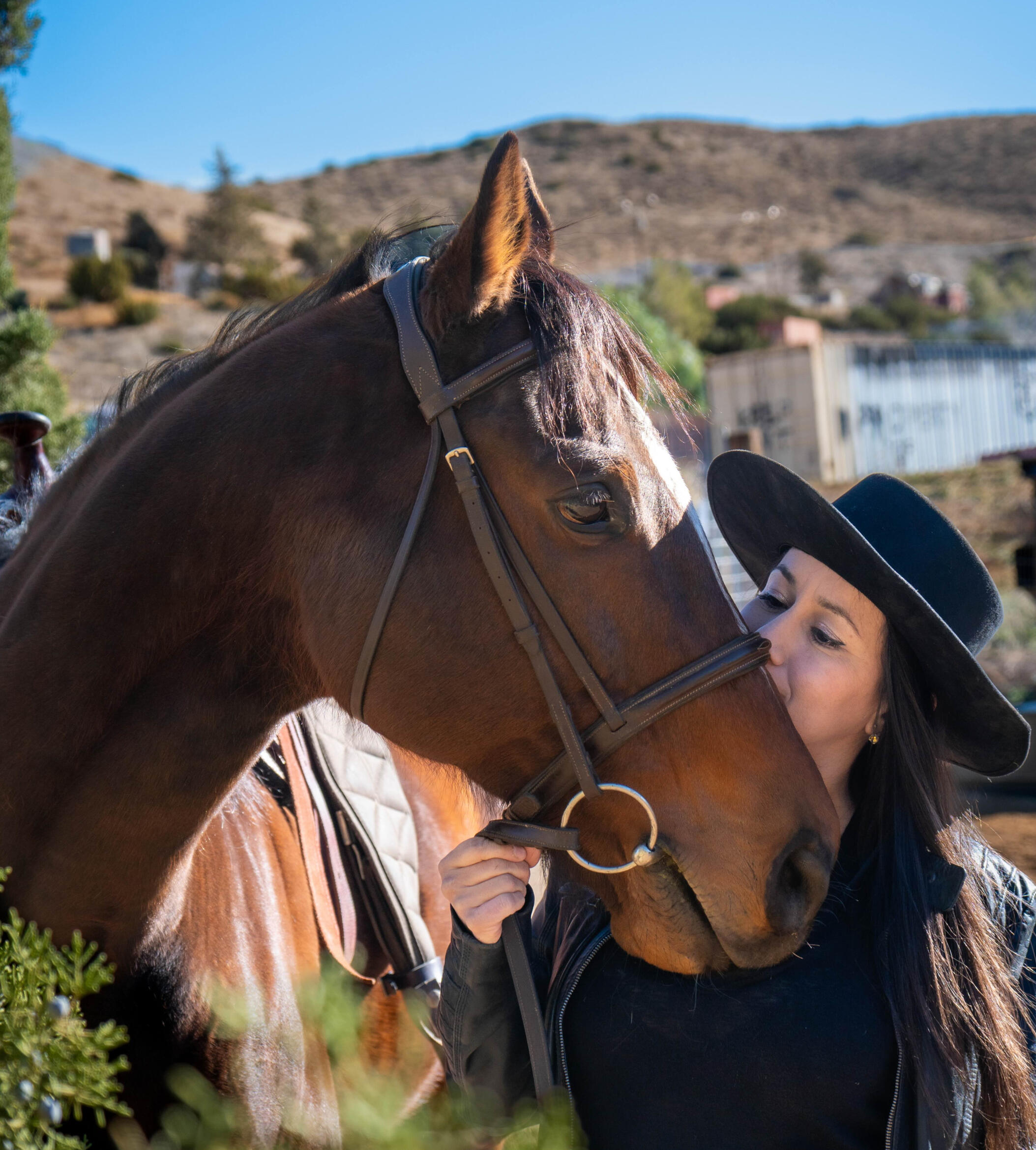 Laura, My Whinny founder with her horse Tequila a bay thoroughbred